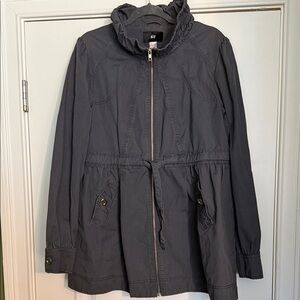 H&M Charcoal Ruffle Trim Jacket 16